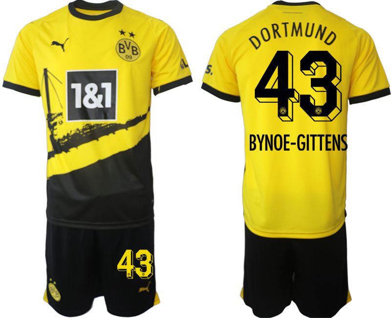 Men 2023-2024 Club Borussia Dortmund home yellow #43 Soccer Jersey